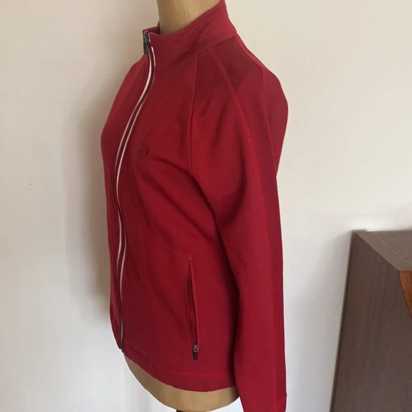 Icebreaker sz S red zip front 100% merino wool reflector strip and zip pockets - Picture 7 of 9